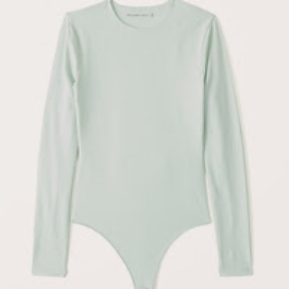 Abercrombie Mint Green Cotton Long-Sleeve Bodysuit